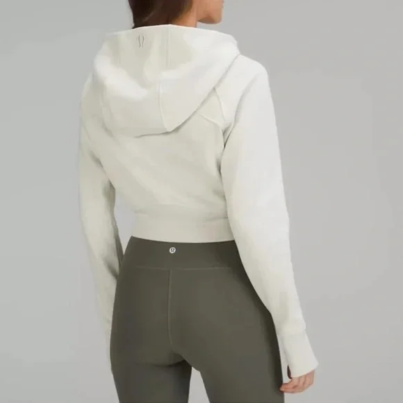 Lululemon Scuba Full-Zip Cropped Hoodie in Bone size 4 - Picture 2 of 9